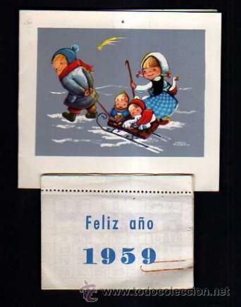 Calendario a&ntilde;o 1959.