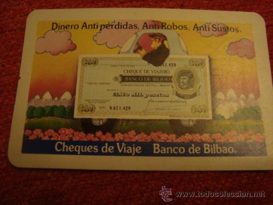 Coleccionismo calendarios: antiguo calendario de bolsillo fournier cheques de viajes banco de bilbao  1976