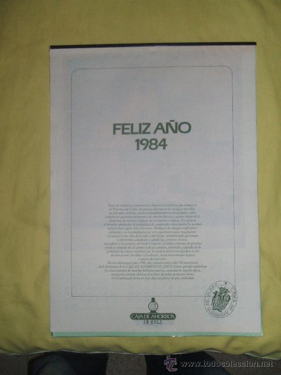 Colecionismo Calend&aacute;rios: CALENDARIO DE PARED 1984 -CAJA DE AHORROS DE CADIZ 150 A&Ntilde;OS DE LACAJA