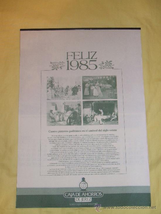 Colecionismo Calend&aacute;rios: CALENDARIO DE PARED 1985 -CAJA DE AHORROS DE CADIZ