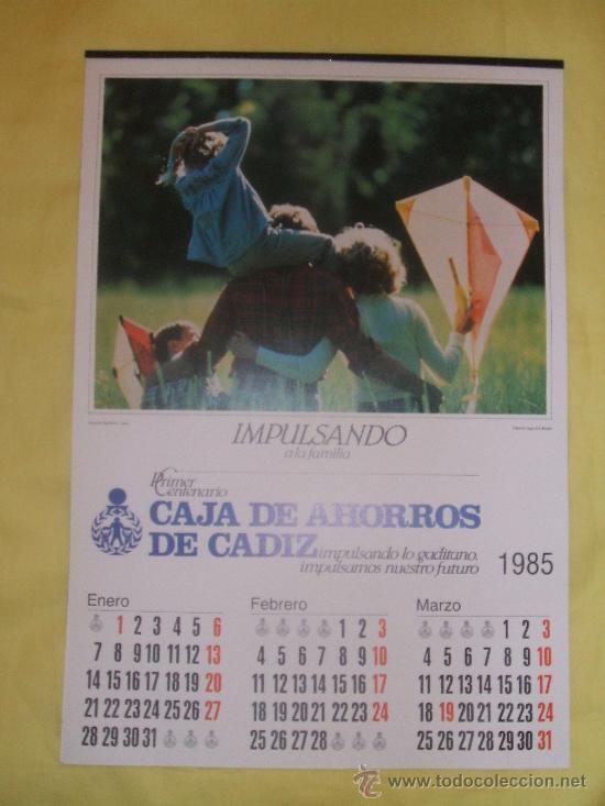 Colecionismo Calend&aacute;rios: CALENDARIO DE PARED 1985 -CAJA DE AHORROS DE CADIZ