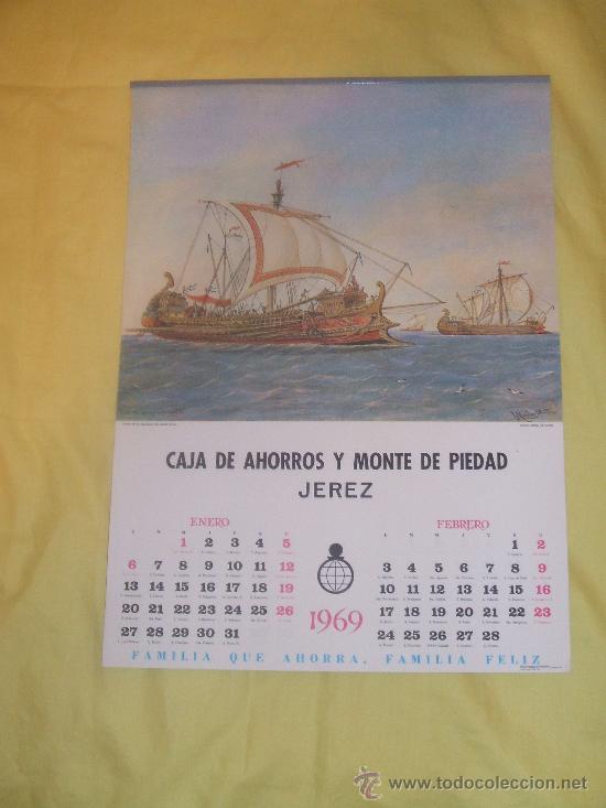Colecionismo Calend&aacute;rios: CALENDARIO DE PARED 1969 -CAJA DE AHORROS DE  JEREZ