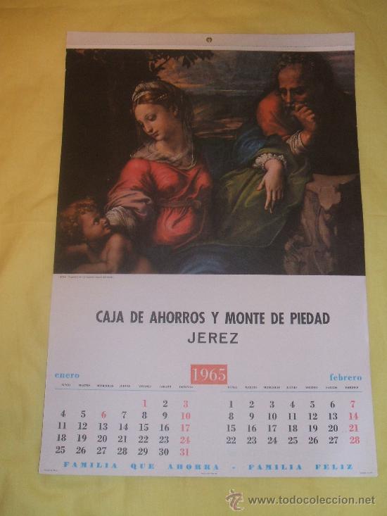 Coleccionismo Calendarios: CALENDARIO DE PARED 1965 -CAJA DE AHORROS Y MONTE DE PIEDAD DE JEREZ