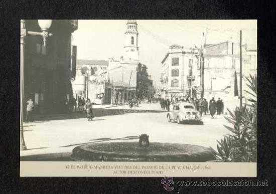 Coleccionismo calendarios: Calendario Imatges del Sabadell antic del 1999: El Passeig Manresa des de la Pla&ccedil;a major (num.42)
