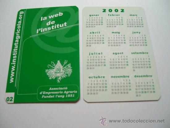 Coleccionismo Calendarios: Calendario bolsillo * ASSOCIACI&Oacute; D'EMPRESARIS AGRARIS * A&ntilde;o 2002