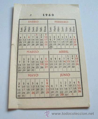 Coleccionismo Calendarios: Calendario de bolsillo de 1960