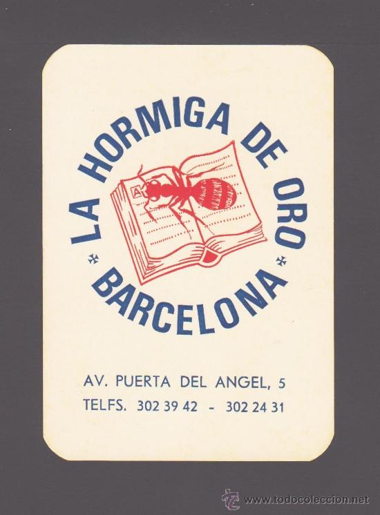 Coleccionismo calendarios: Calendario de 1980 con publicidad de la libreria La Hormiga de Oro de Barcelona
