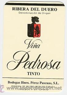 Coleccionismo Calendarios: Calendario - vi&ntilde;a pedrosa - bodegas hnos. perez pascuas, pedrosa del duero, burgos - 1996