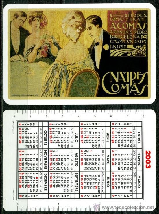 Coleccionismo calendarios: Calendarios Bolsillo - NAIPES COMAS 2003