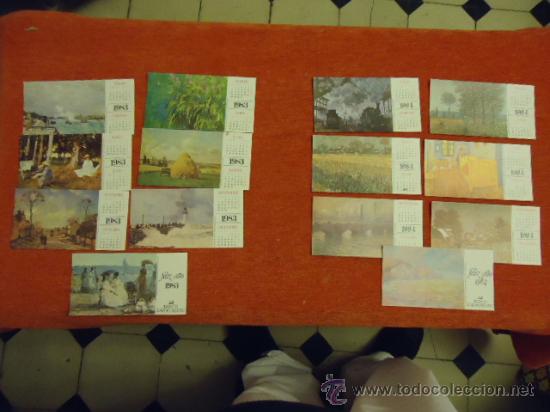Coleccionismo calendarios: lote 14 calendarios con laminas papel duro 1983 1984 completos 18 x 9,5
