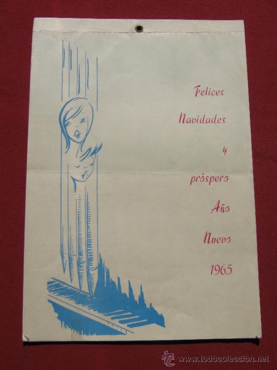 Sammeln von Kalendern: CALENDARIO PUBLICITARIO DE 1965 - PUBLICIDAD JOSE POBEDA - ALICANTE - SEGUROS - CONSIGNACIONES ETC..