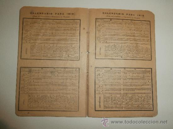 Colecionismo Calend&aacute;rios: Calendario y secci&oacute;n de noticias / Tablas comparativas / Librito muy completo / A&ntilde;o 1918