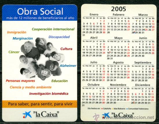 Coleccionismo calendarios: Calendarios de Bolsillo - LA CAIXA 2005 Cast. - Foto 1