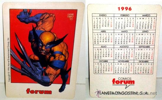 Coleccionismo calendarios: Calendario Marvel Lobezno wolverine a&ntilde;o1996 Forum Planeta-D&ordf;agostini comics