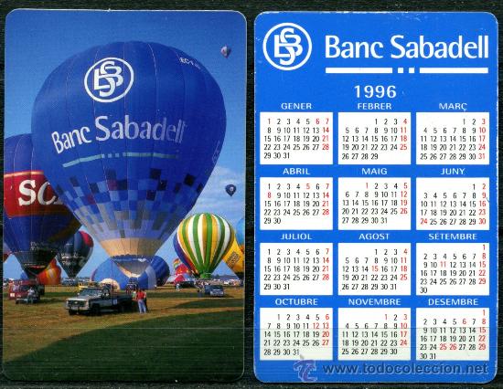 Coleccionismo calendarios: Calendarios Bolsillo - BANC DE SABADELL 1996 Cat. - Foto 1
