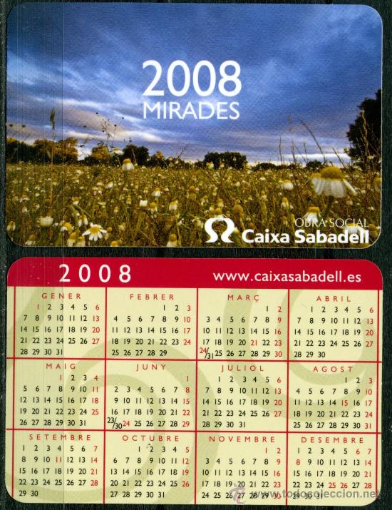 Colecionismo Calend&aacute;rios: Calendarios de Bolsillo - CAIXA SABADELL 2008