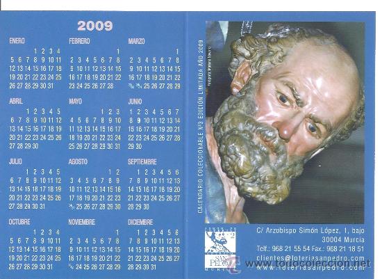 Coleccionismo Calendarios: Calendario Loterias San Pedro 2009 (doble)