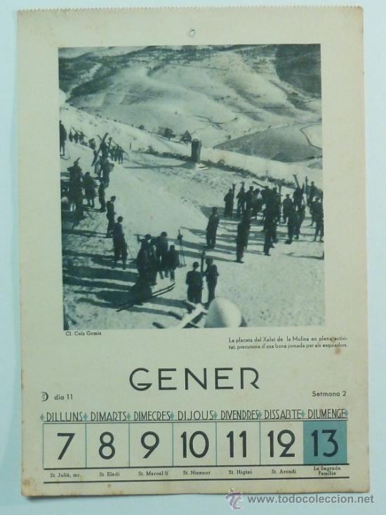 Coleccionismo calendarios: 1935 - CALENDARI DEL CENTRE EXCURSIONISTA DE CATALUNYA - Foto 3