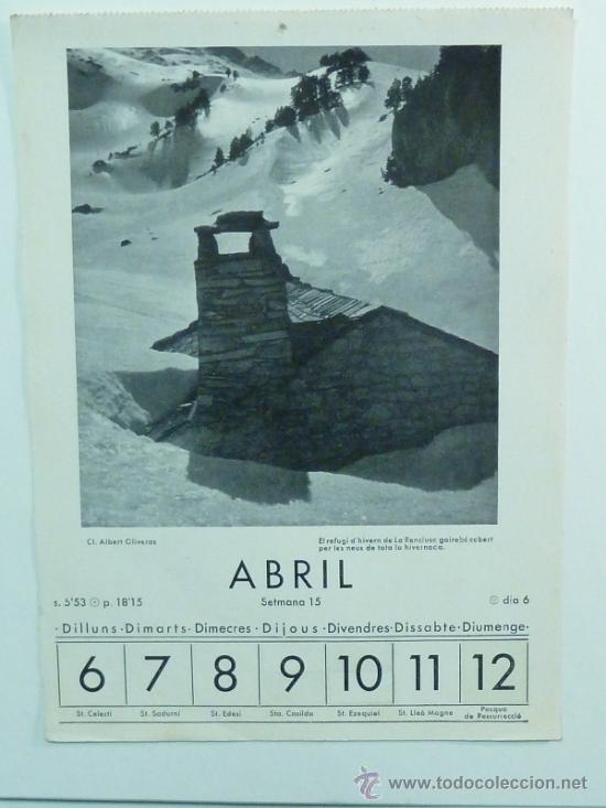 Coleccionismo calendarios: 1936 - CALENDARI DEL CENTRE EXCURSIONISTA DE CATALUNYA - Foto 5