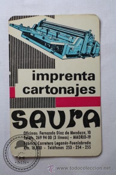 Sammeln von Kalendern: Calendario Publicitario A&ntilde;o 1971 - Imprenta Cartonajes Saura -  REF322