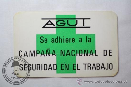 Sammeln von Kalendern: Calendario Laboral A&ntilde;o 1972 - AGUT S.A. Seguridad en el Trabajo Tarrasa - Terrasa -  REF379