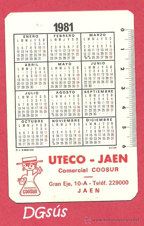 Calendario Año 1981 Uteco Jaén Comprar Calendarios Antiguos En Todocoleccion 37448989 1308
