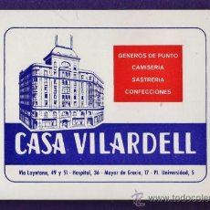 Coleccionismo Calendarios: CALENDARIO BOLSILLO - CASA VILARDELL - GENEROS DE PUNTO/ CONFECCIONES / TEXTIL - BARCELONA -AÑO 1969. Lote 37523527