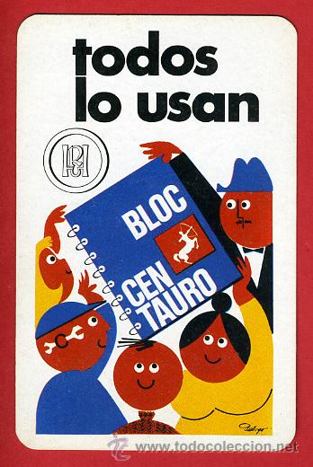 Colecionismo Calend&aacute;rios: CALENDARIO FOURNIER, PUBLICIDAD BLOC CENTAURO , 1971 , ORIGINAL, CAL8115