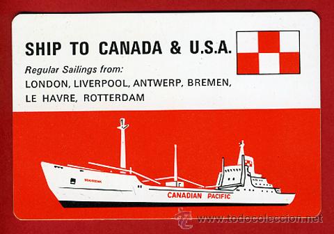 Sammeln von Kalendern: CALENDARIO PUBLICIDAD, CANADIAN PACIFIC CANADA , BARCO, USA, PLATICO ,1967 , ORIGINAL, CAL8130