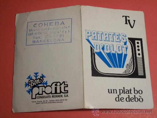 Sammeln von Kalendern: CALENDARIO DIPTICO PUBLICITARIO A&Ntilde;O 1985 (PATATES D'OLOT)