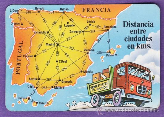 Collectables Calendars: calendario bolsillo - distancias entre ciudades - pub. taller nieto & gacia / st. boi - a&ntilde;o 1993