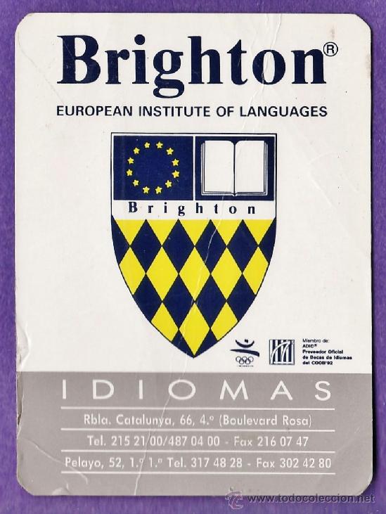 Collectables Calendars: calendario bolsillo - escuela de idiomas brighton - a&ntilde;o 1991 / 1992