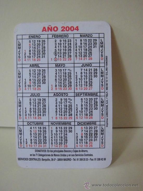 Coleccionismo calendarios: MANOS UNIDAS 2004 - Foto 2