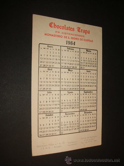 Coleccionismo calendarios: CHOCOLATES TRAPA CALENDARIO DE BOLSILLO 1964 - Foto 1