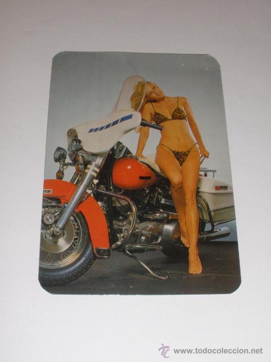 Coleccionismo calendarios: CALENDARIO EROTICO PORTUGAL 1983 - MUJER / CHICA BIKINI LEOPARDO CON MOTO