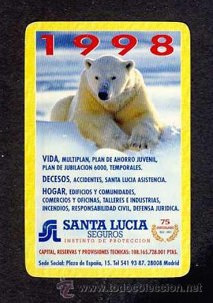 Coleccionismo Calendarios: Calendario Fournier 1998 SANTA LUCIA SEGUROS