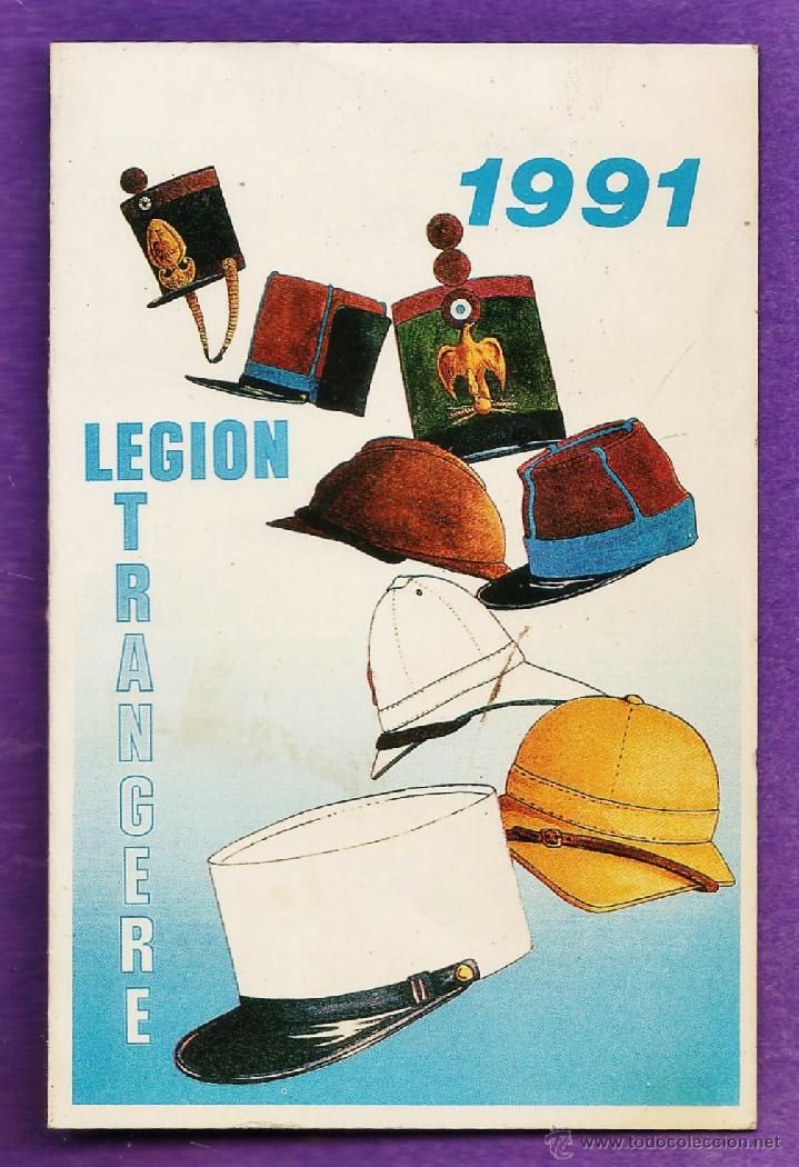 Coleccionismo Calendarios: calendario bolsillo - legion etrangere / extranjera - francia - diptico - a&ntilde;o 1991 -