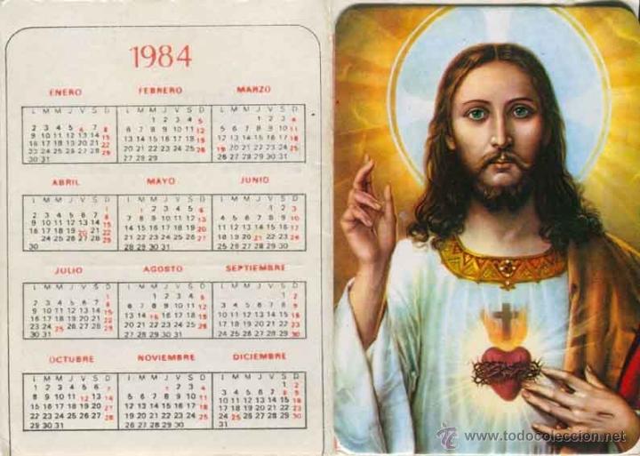 Coleccionismo Calendarios: Calendario bolsillo - sagrado corazon - bodega hnos. gonzalez - almeria 1984