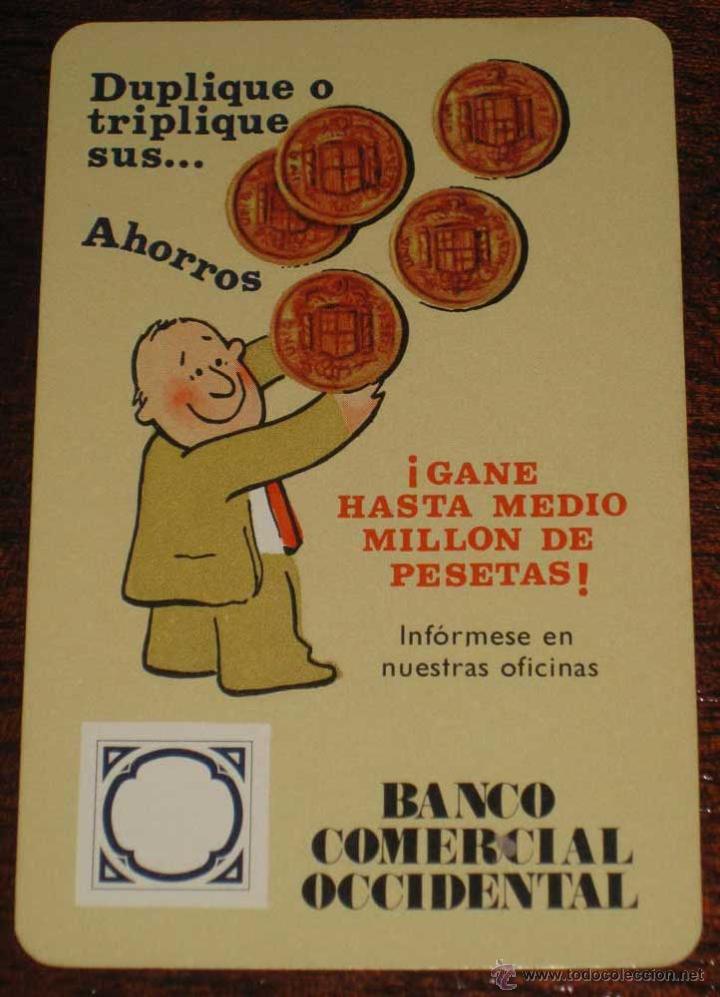 Colecionismo Calend&aacute;rios: CALENDARIO DE BOLSILLO CON PUBLICIDAD DEL BANCO COMERCIAL OCCIDENTAL - H. FOURNIER - A&Ntilde;O 1978.