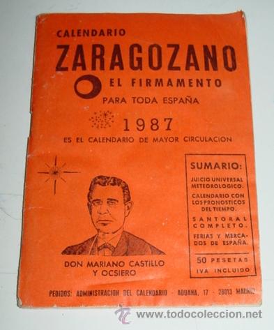 Collezionismo Calendari: ANTIGUO CALENDARIO ZARAGOZANO - EL FIRMAMENTO DE 1987 - 56 PAG - MIDE 15 X 10 CMS.