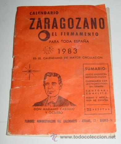 Collectionnisme Calendriers: ANTIGUO CALENDARIO ZARAGOZANO - EL FIRMAMENTO DE 1983 - 48 PAG - MIDE 15 X 10 CMS.