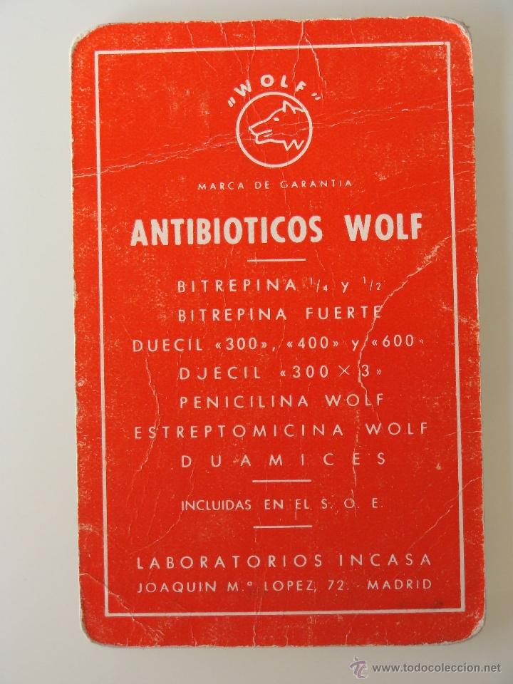 Collezionismo Calendari: CALENDARIO A&Ntilde;O 1963. ANTIBI&Oacute;TICOS WOLF. LABORATORIOS INCASA, MADRID