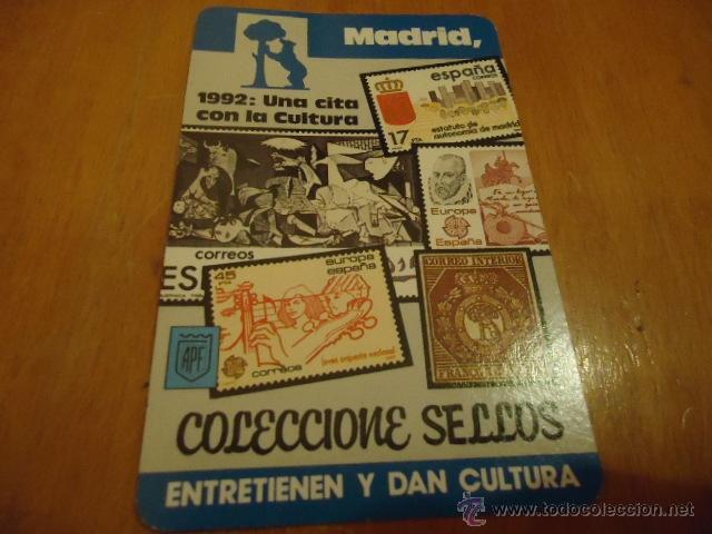 Coleccionismo calendarios: ANTIGUO ALMANAQUE - CALENDARIO BOLSILLO - FOURNIER MADRID COLECCIONE SELLOS 1990 EN