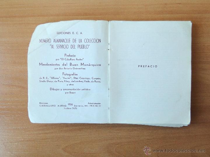 Coleccionismo calendarios: ALMANAQUE MONARQUICO DE BOLSILLO. 1936 - Foto 2