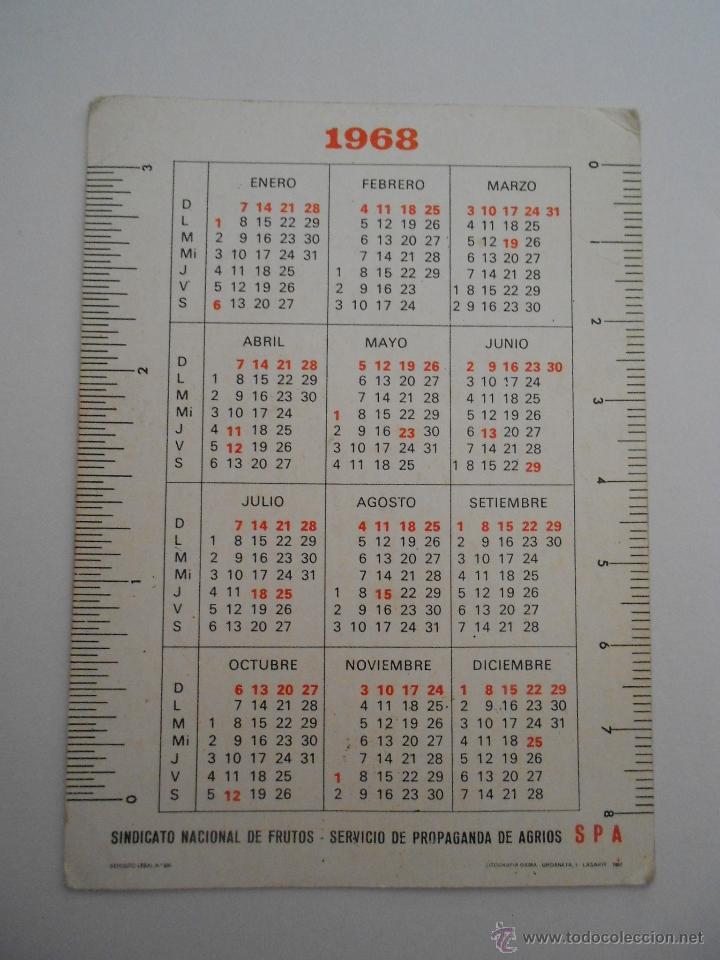 Coleccionismo calendarios: calendario1968 ,--env&iacute;o 0,50&euro; - Foto 2