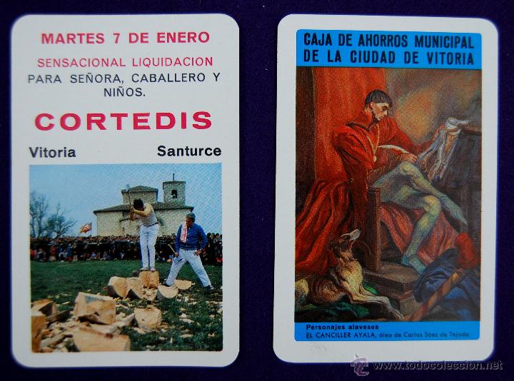 Collezionismo Calendari: 2 CALENDARIOS FOURNIER. CALENDARIO CAJA AHORROS MUNICIPAL CIUDAD DE VITORIA Y CORTEDIS. 1974 - 1975