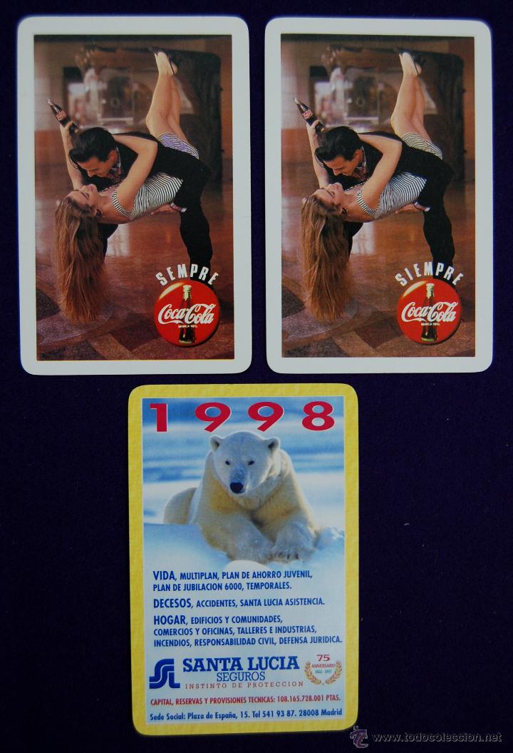 Coleccionismo calendarios: 3 CALENDARIOS FOURNIER. CALENDARIO SEMPRE - SIEMPRE COCA COLA 1994. SEGUROS SANTA LUCIA 1998