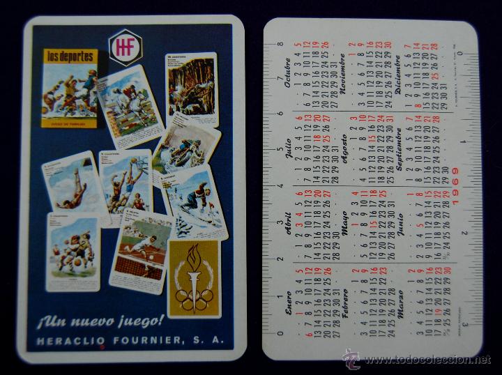 Collezionismo Calendari: CALENDARIO FOURNIER. HF. UN NUEVO JUEGO. LOS DEPORTES. JUEGO DE FAMILIAS. 1969.