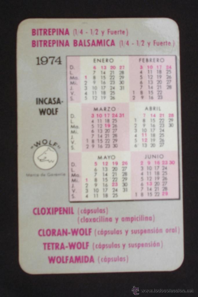 Coleccionismo calendarios: CALENDARIO ALMANAQUE DE BOLSIILO AMPICILINA WOLF 1973