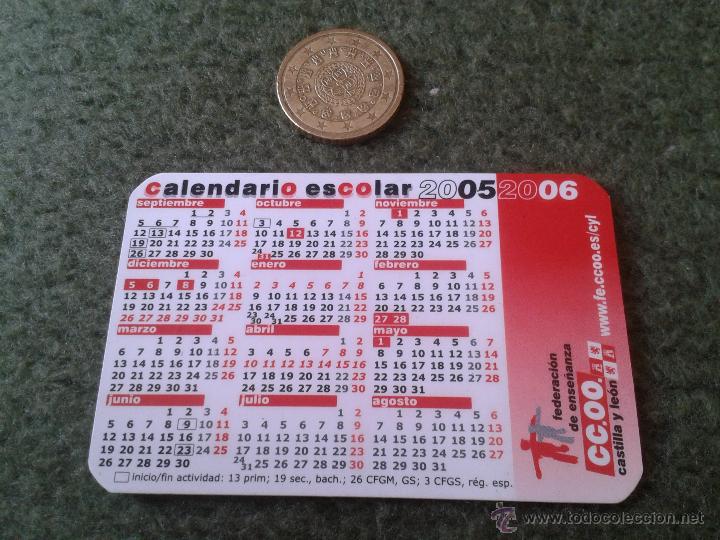 Coleccionismo calendarios: CALENDARIO BOLSILLO  ESCOLAR 2005 2006 CCOO CASTILLA Y LEON COMISIONES OBRERAS SINDICATO